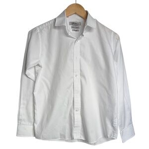 Belston Boys 18 Slim Fit 100% Cotton Dress Shirt White Long Sleeve Formal Wear